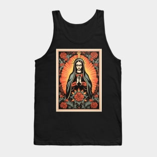 Vintage Retro Lithograph Virgin Mary Tank Top